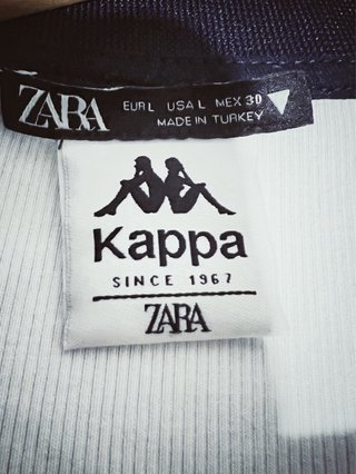 Polo Kappa Blanco y Azul Talla L