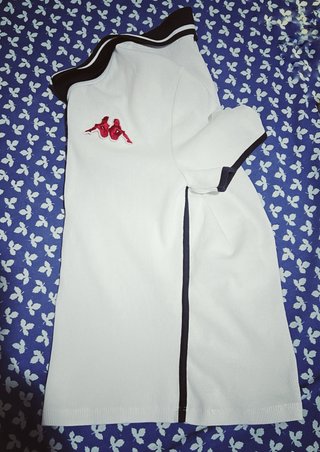 Polo Kappa Blanco y Azul Talla L
