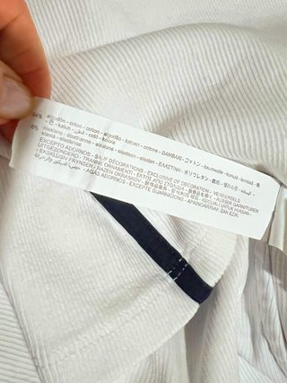 Polo Kappa Blanco y Azul Talla L
