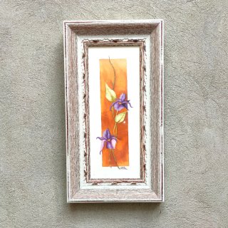 Cuadro acuarela original lirios iris