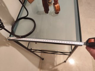 Mesa recibidor cristal y metal