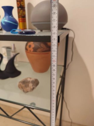 Mesa recibidor cristal y metal