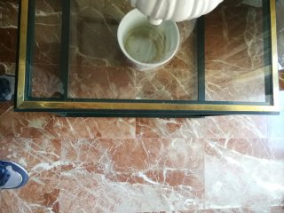 Mesa Centro madera, Cristal y Metal Valenti