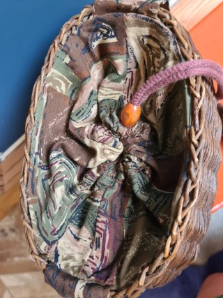Bolso bandolera de mimbre/Capazo tipo saco boho