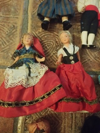 Lote de 13 muñecas antiguas miniatura
