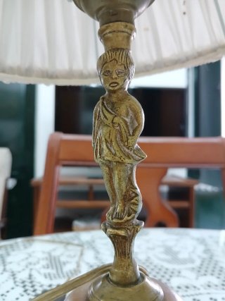 Coppia di Lampade Vintage Bronzo e Alabastro
