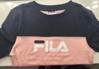 Camiseta Fila Negra y Rosa Talla S