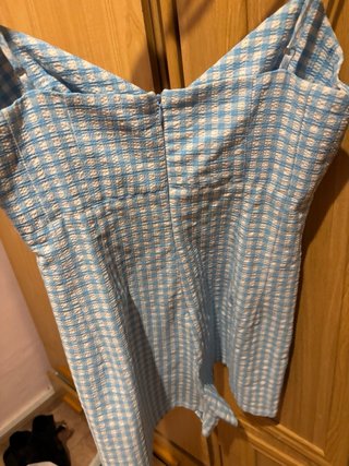 Vestido corto a cuadros azul