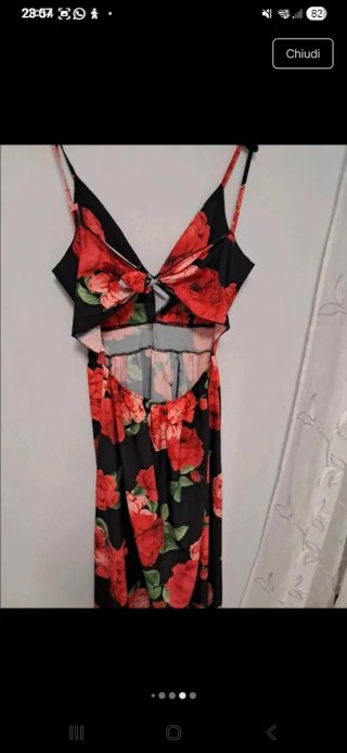 Vestito estivo donna con fiori rossi