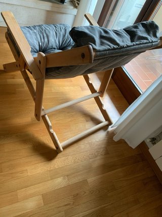 Poltrone in legno e tessuto