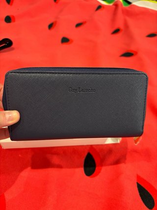 Portafoglio Guy Laroche Pelle Blu Nuovo