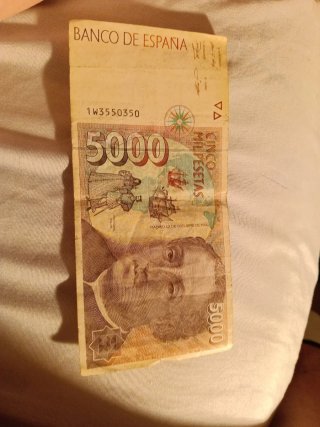 Billete 5000 Pesetas Banco de España 1992
