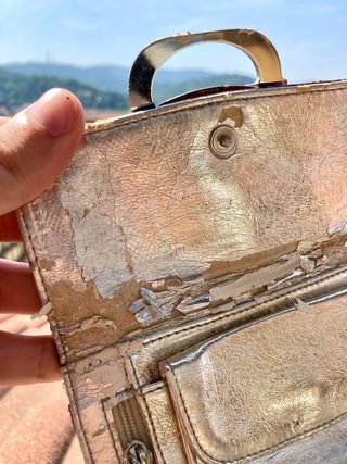 Vintage Guess wallet leather brown silver black