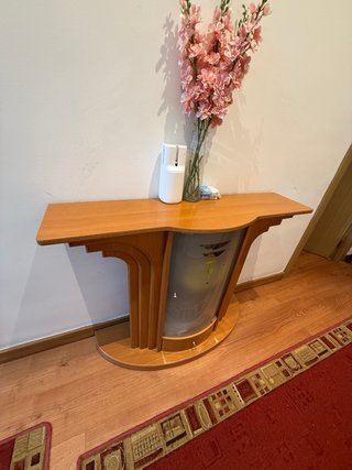 Mesa consola madera y cristal