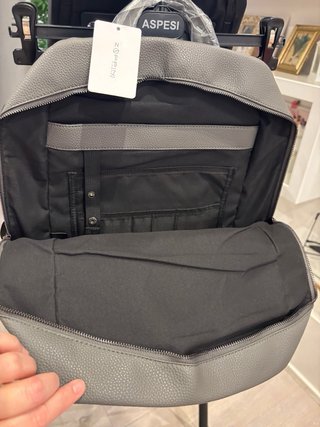Zaino Zop Pelle Uomo Porta PC Nuovo Grigio