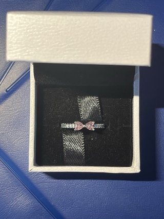 Anillo Pandora Lazo Rosa Plata