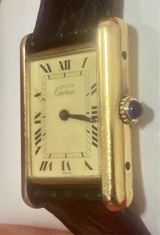 Reloj Cartier Tank Negro/Dorado
