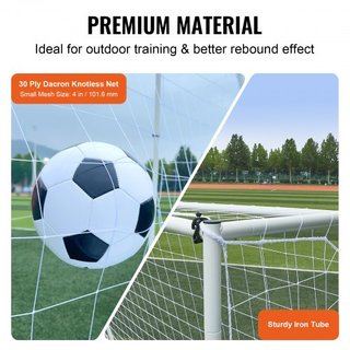 Entrenador de Rebote de Fútbol, Equipo de Entrenamiento de Fútbol de Hierro de 8x6FT, Pared de Rebote de Fútbol Deportivo con Red de Rebote de Doble Cara y Gol, Perfecto para Practicar en el Jardí...