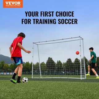 Entrenador de Rebote de Fútbol, Equipo de Entrenamiento de Fútbol de Hierro de 8x6FT, Pared de Rebote de Fútbol Deportivo con Red de Rebote de Doble Cara y Gol, Perfecto para Practicar en el Jardí...