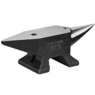 Yunque de Cuerno Único, Yunque de Acero Fundido de 10 kg, Yunque Redondo de Alta Dureza para Herrero, Gran Superficie de Trabajo y Base Estable, con Agujeros Redondos y Cuadrados, Herramienta para...