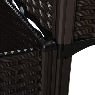Set di 4 Vasi da Esterno Autoirriganti Elevabili Letto da Giardino per Fiori Effetto Rattan in PP, Marrone