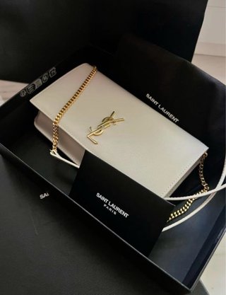 Saint Laurent Kate Bolso Blanco/Crema