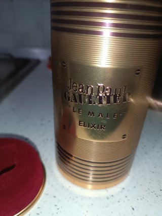 Porta profumo vuoto JPG Elixir oro e rosso
