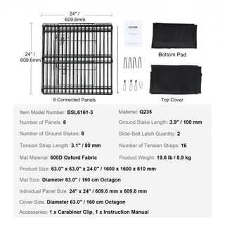 Parque para Perros, Paneles Plegables de Metal para Ejercicio de Perros con Cubierta Superior y Almohadilla Inferior, 61 cm de Altura, Cerca para Mascotas, Crate para Cachorros, Parque para Perros...