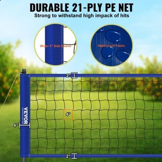 Sistema de Red de Voleibol Portátil para Exterior, Postes de Acero de Altura Ajustable, Juego de Voleibol Profesional con Voleibol de PVC, Bomba, Bolsa de Transporte, Red de Voleibol de Alta Resis...