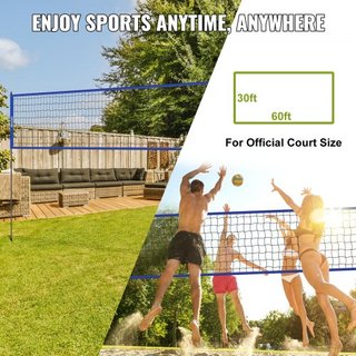 Sistema de Red de Voleibol Portátil para Exterior, Postes de Acero de Altura Ajustable, Juego de Voleibol Profesional con Voleibol de PVC, Bomba, Bolsa de Transporte, Red de Voleibol de Alta Resis...