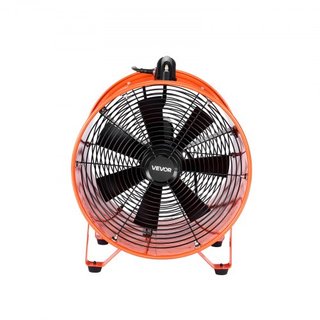 Ventilador portátil de 40.6 cm, ventilador industrial de alta velocidad de 2 velocidades 5175CFM con manguera flexible de 5 m, ventilador axial de escape para sótanos, talleres, almacenes, naranja