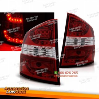 Faros traseros LED rojos y blancos para Skoda Oct
