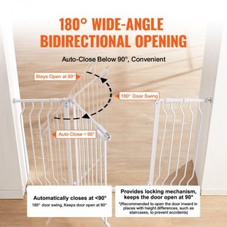 Puerta para Bebés, 29.5"-51" Extra Ancha, 30" Alta, Puerta para Perros para Escaleras, Accesos y Casa, Puerta para Niños de Fácil Paso con Cierre Automático, Puerta de Seguridad para Mascotas con ...