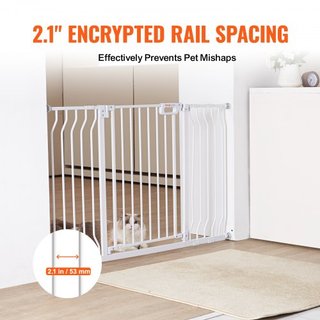 Puerta para Bebés, 29.5"-51" Extra Ancha, 30" Alta, Puerta para Perros para Escaleras, Accesos y Casa, Puerta para Niños de Fácil Paso con Cierre Automático, Puerta de Seguridad para Mascotas con ...