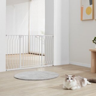 Puerta para Bebés, 29.5"-51" Extra Ancha, 30" Alta, Puerta para Perros para Escaleras, Accesos y Casa, Puerta para Niños de Fácil Paso con Cierre Automático, Puerta de Seguridad para Mascotas con ...