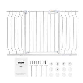 Puerta para Bebés, 29.5"-51" Extra Ancha, 30" Alta, Puerta para Perros para Escaleras, Accesos y Casa, Puerta para Niños de Fácil Paso con Cierre Automático, Puerta de Seguridad para Mascotas con ...