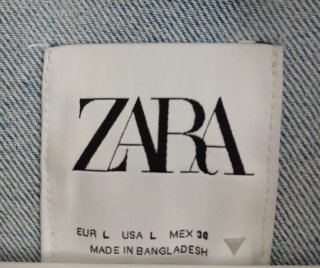 Chaqueta vaquera Zara bordada multicolor Talla L
