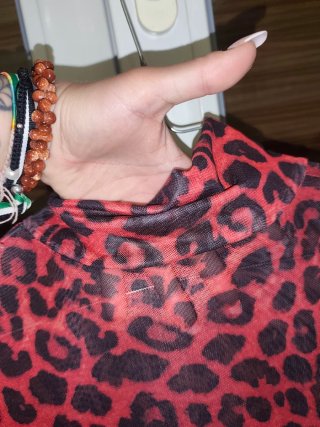 Vestido M leopardo rojo malla