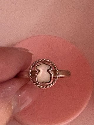 Anillo Tous Oso Piedra Blanca Plata