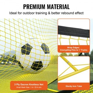 Entrenador de Fútbol, Red Rebotadora de Fútbol Portátil 2 EN 1, 182.9 x 129.5 cm Equipamiento de Práctica de Fútbol de Hierro, Pared Rebotadora de Fútbol con Bolsa Portátil, Perfecto para Entrenam...