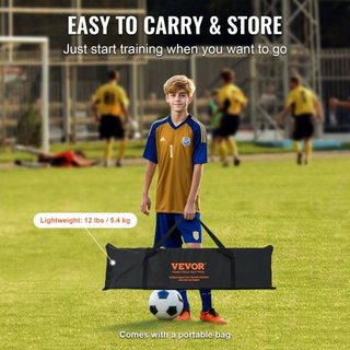 Entrenador de Fútbol, Red Rebotadora de Fútbol Portátil 2 EN 1, 182.9 x 129.5 cm Equipamiento de Práctica de Fútbol de Hierro, Pared Rebotadora de Fútbol con Bolsa Portátil, Perfecto para Entrenam...