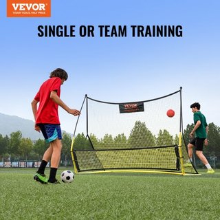 Entrenador de Fútbol, Red Rebotadora de Fútbol Portátil 2 EN 1, 182.9 x 129.5 cm Equipamiento de Práctica de Fútbol de Hierro, Pared Rebotadora de Fútbol con Bolsa Portátil, Perfecto para Entrenam...