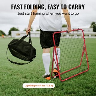Rebounder de Fútbol, Red de Rebote 99.1x99.1 cm, Regalos de Entrenamiento de Fútbol Portátiles, Red de Gol Completa, Ayudas y Equipos para Niños, Adolescentes y Todas las Edades, Fácil de Montar y...