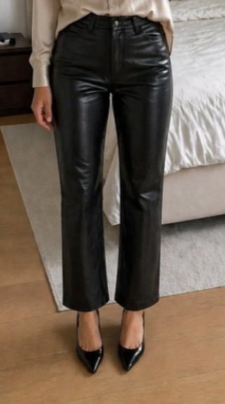 Pantalón polipiel recto talla M/38