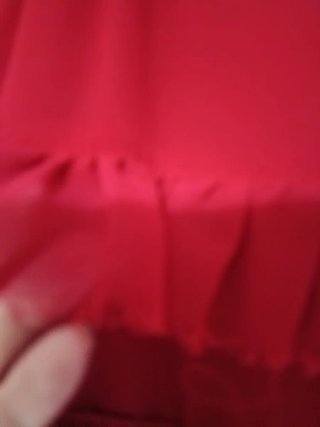 Vestido Largo Rojo De Gasa con Bordados y Tul