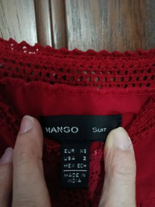 Vestido Largo Rojo De Gasa con Bordados y Tul