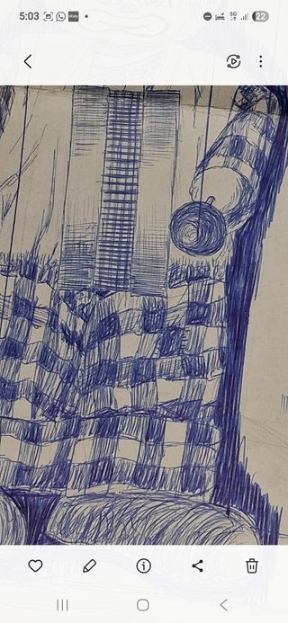 Dibujo antiguo bolígrafo payaso marioneta