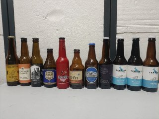 Lotto di 29 bottiglie di birra artigianale vuote di varie marche e stili