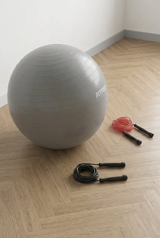 Pelota Fitness Fitfiu y 2 combas saltar Bodytone