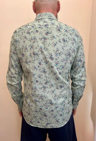 Camisa estampada flores verde multicolor